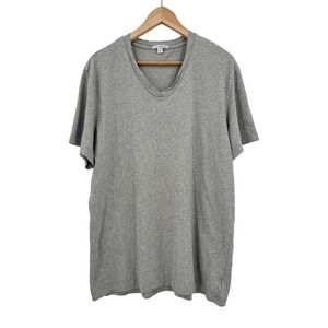 James Perse Heather Grey V-Neck Cotton T-Shirt Men's Size 4 XL Made in USA